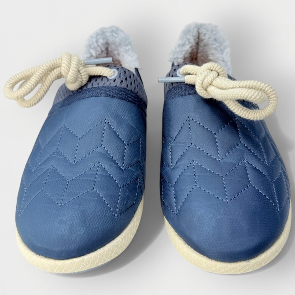 OluKai Mahiki Slipper Sneaker Women's 10 Moonlit Ocean Faux Fur Drop-In Heel NWT - Picture 4 of 12